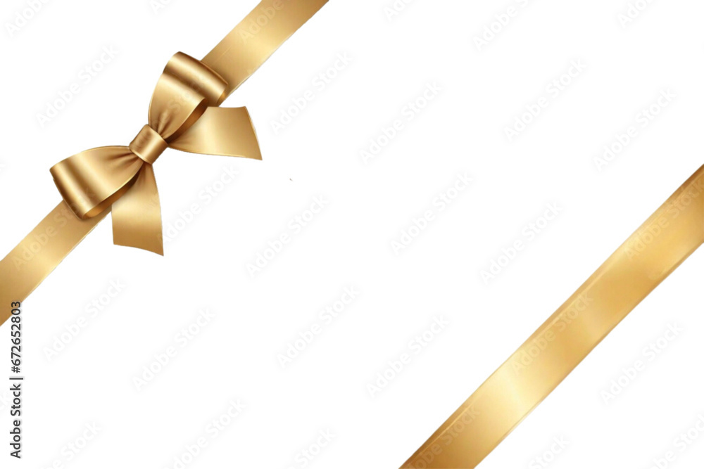Gold Satin Bow and Ribbon with horizontal ribbon isolated on transparent or white background. Vector for design greeting and discount card. Christmas gift, valentines day, birthday wrapping element Gold Satin Bow and Ribbon with horizontal ribbon isolated on transparent or white background. Vector for design greeting and discount card. Christmas gift, valentines day, birthday wrapping element