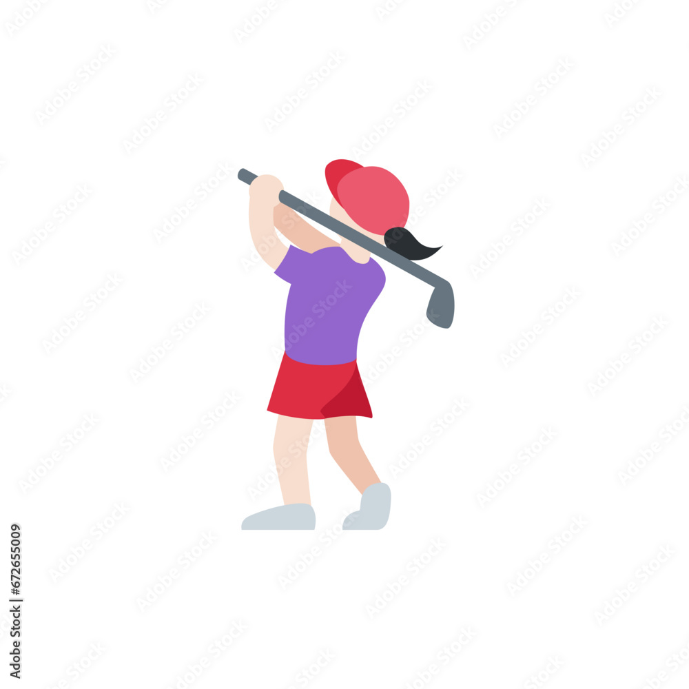 Woman Person Golfing Light Skin Woman Person Golfing Light Skin