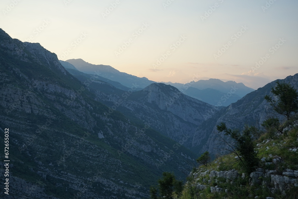 Fototapeta premium mountains in montenegro during sunset
