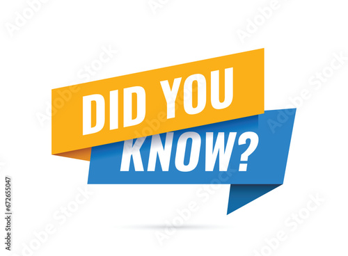 Did you know icon in flat style. Banner interesting facts vector illustration on white isolated background. Explanation sign business concept.