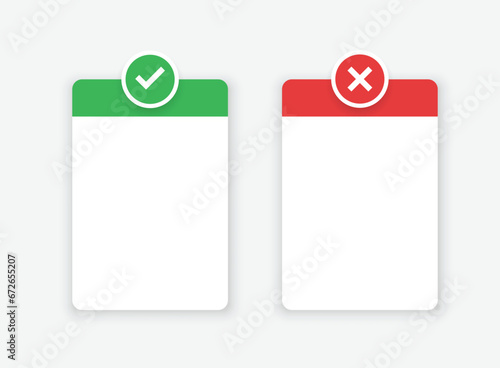 Do and dont icon in flat style. Dos and Don'ts vector illustration on isolated background. Pros and Cons sign business concept.