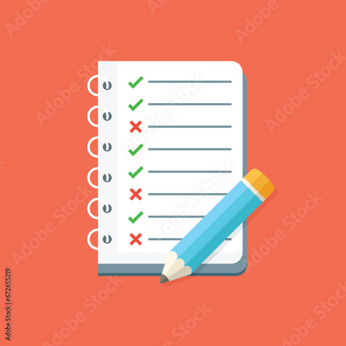 To do list or planning icon in flat style. Paper sheet with clipboard vector illustration on isolated background. Checkbox plan sign business concept.