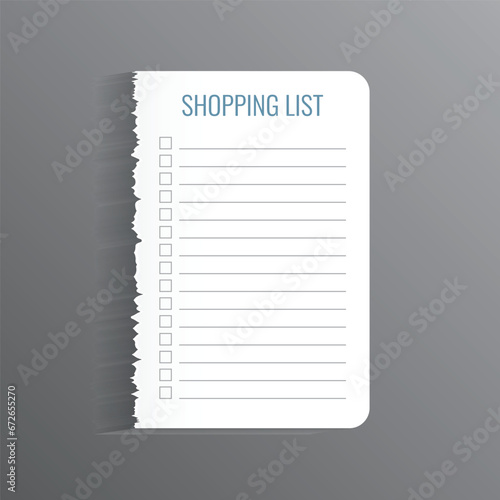 Shopping list icon in flat style. Memo pages vector illustration on isolated background. Daily planner sign business concept.