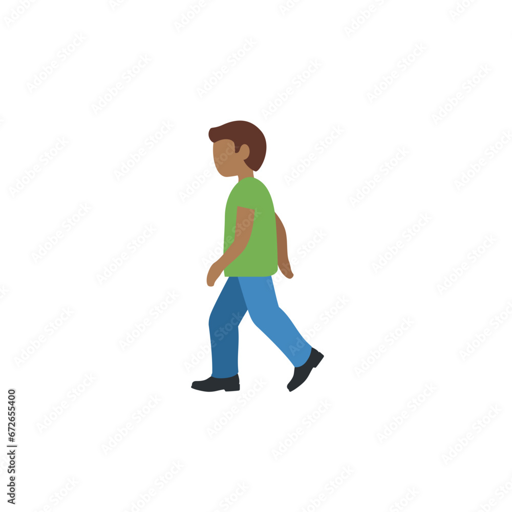 Man Walking Medium-Dark Skin Man Walking Medium-Dark Skin