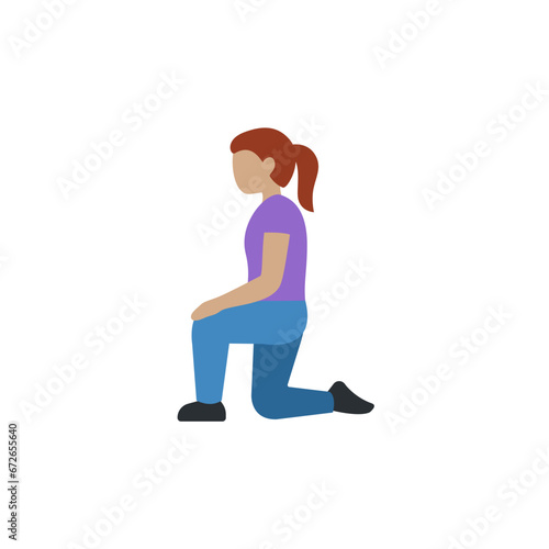 Woman Kneeling: Medium Skin Tone