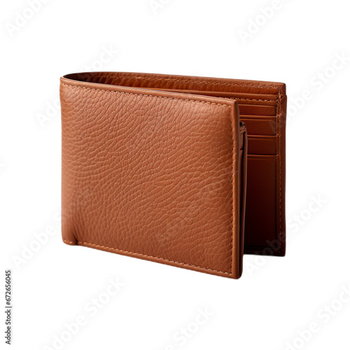 leather wallet isolated on white, png photo