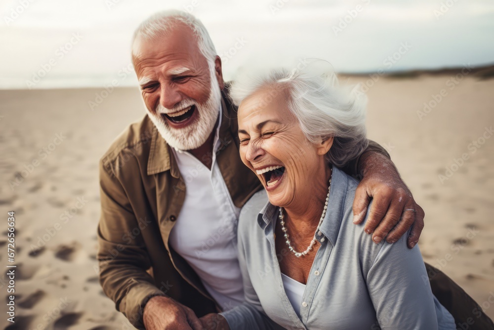 married and happy senior couple enjoying vacation married and happy senior couple enjoying vacation