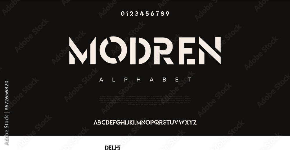 Modern abstract digital alphabet colorful font minimal technology typography creative urban. vector illustration - obrazy, fototapety, plakaty 