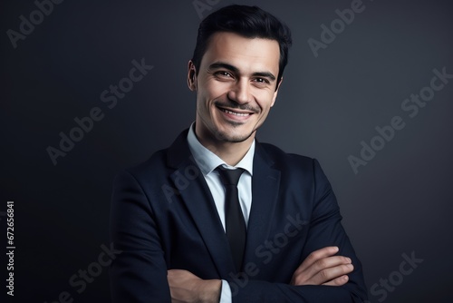 professional business man portrait in formal office suit