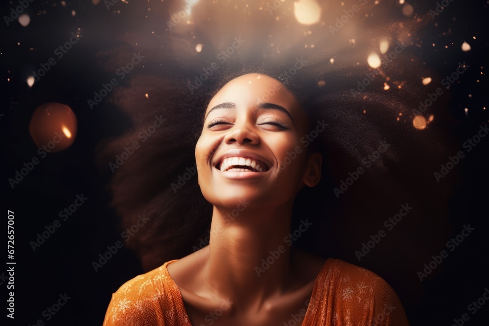 happy and calm female exploring peaceful life happy and calm female exploring peaceful life