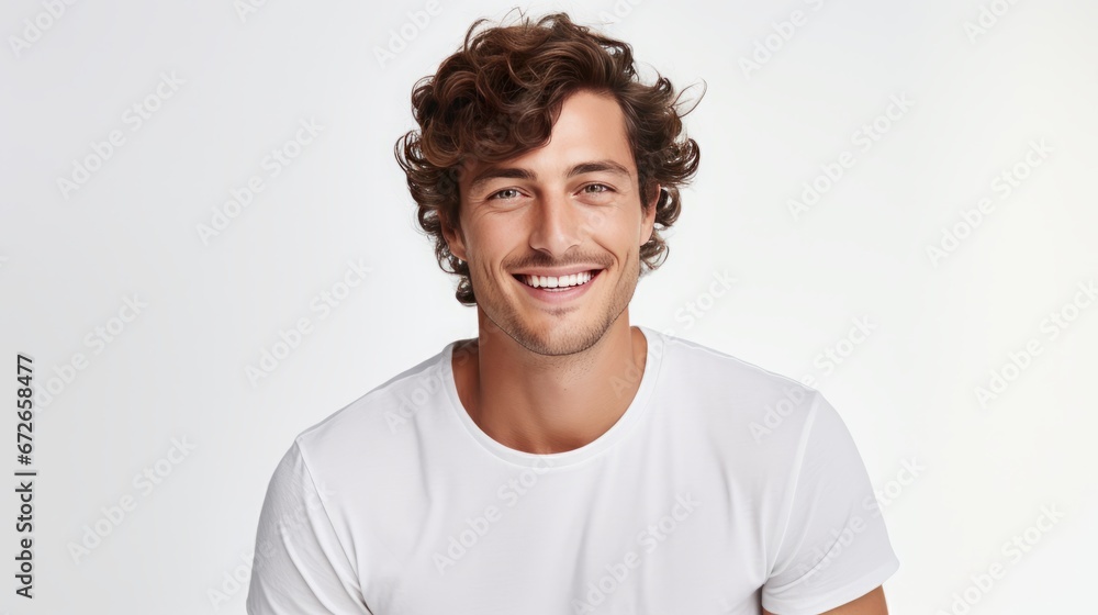 guy smiling on a white background. guy smiling on a white background.