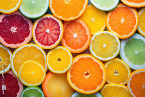 a colorful background filled with colorful fruit slices
