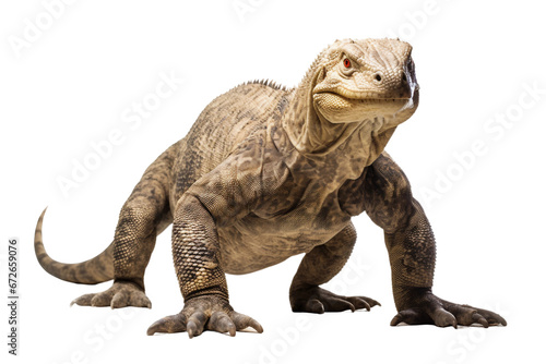 Seamless Wildlife Komodo Dragon Isolated on transparent background