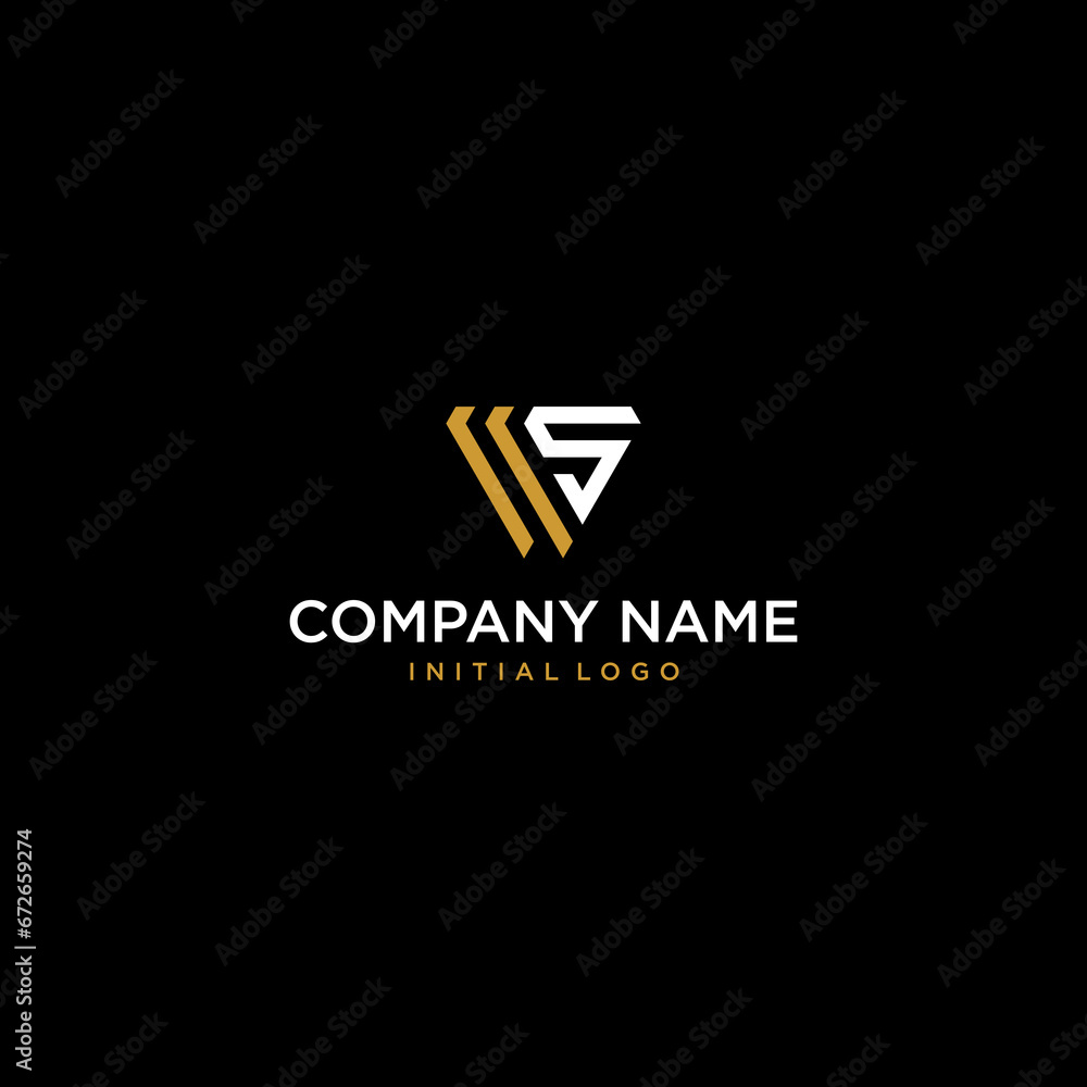 letter ws or sw initial luxury monogram abstract triangle business logo design - obrazy, fototapety, plakaty 