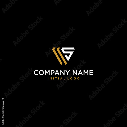 letter ws or sw initial luxury monogram abstract triangle business logo design