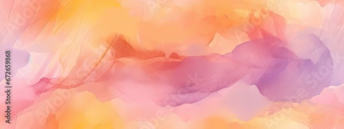 Seamless Purple pink peach coral orange yellow beige white abstract watercolor. Art background. Light pastel pale soft. Design. Template. Mothers day, valentine, birthday.Romantic sky, colorful clouds