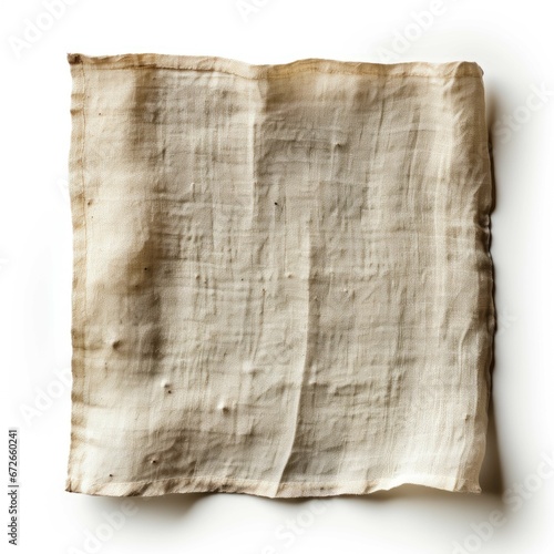linen serviette on a white background