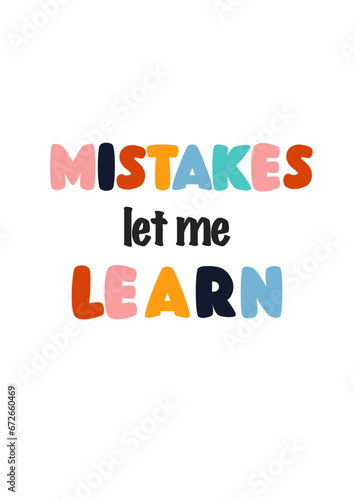 mistakes let me learn Din A3 Plakat, Homeschool decor, home school wall art, , kids poster, homeschool, room, 
