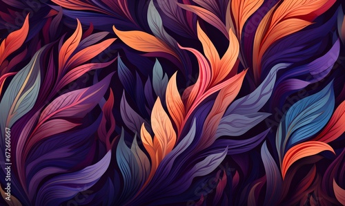 abstract pattern with flowers, Generative AI