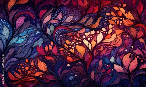 abstract pattern with flowers  Generative AI