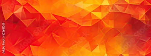 Seamless Yellow orange red abstract background for design. Geometric shapes. Triangles, squares, stripes, lines. Color gradient. Modern, futuristic. Light dark shades. Web banner