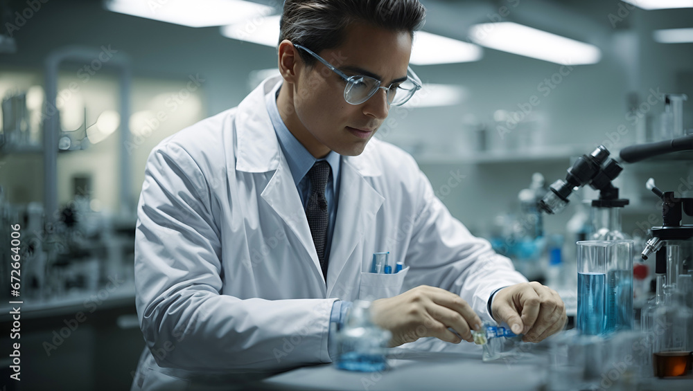 A scientist working in a laboratory.