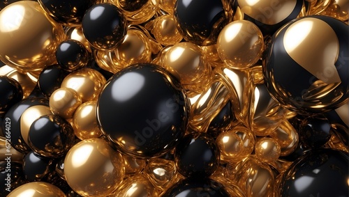 Abstract Sphere black and gold background beautiful close up image wallpaper