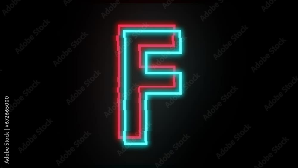 Letter F animated background with glitch style Letter F animated background with glitch style