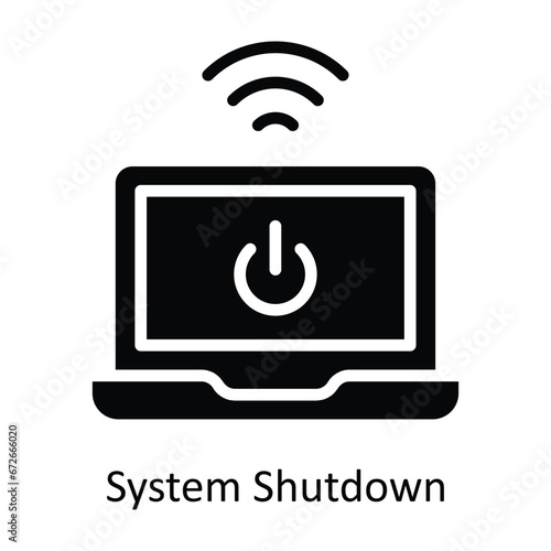 System Shutdown vector Solid Design illustration. Symbol on White background EPS 10 File