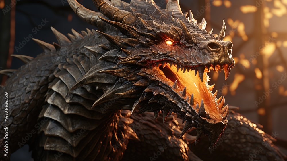 Dragon with fire Dragon with fire