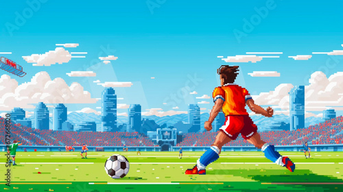 Soccer game pixel art