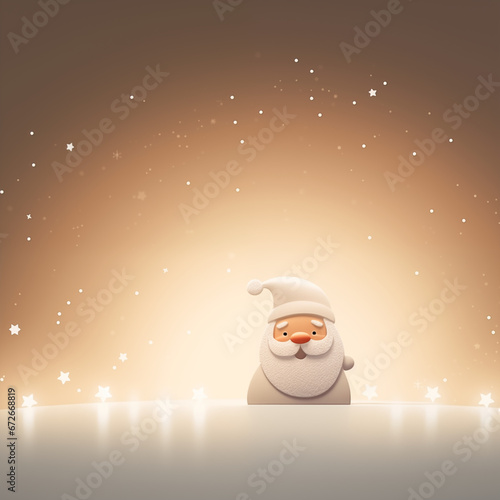 Ilustrowany Święty Mikołaj origami - mikołajki. Tło na baner lub życzenia świąteczne.