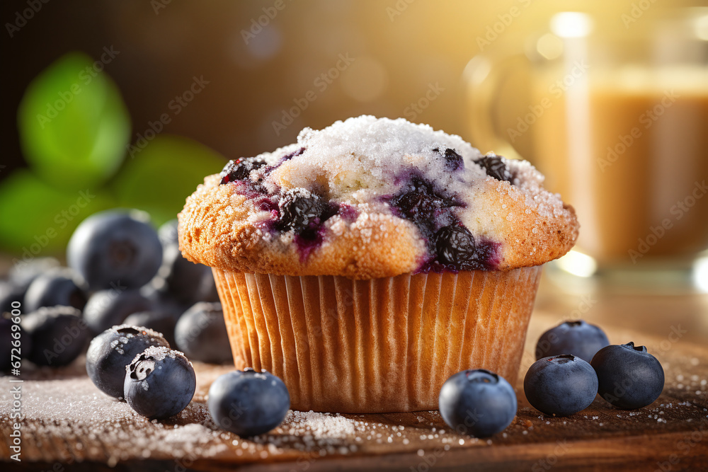 Fresh Blueberry Muffin and Coffee Fresh Blueberry Muffin and Coffee