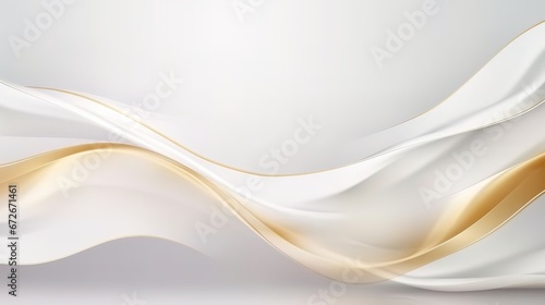 luxury white background with golden line element photo