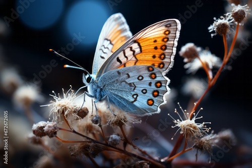 Close-up of butterfly on flower.