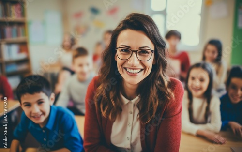 Joyful Educator in Primary Classroom