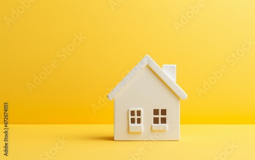 Tiny House on Yellow Background