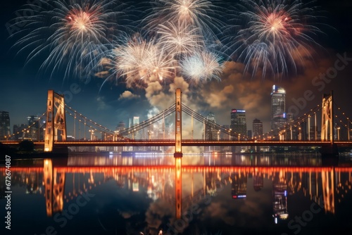 Fireworks in big cities on New Year's Day celebrations © soysuwan123