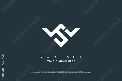 Stylish Initial Letter WS Logo or SW Logo Design Vector photo