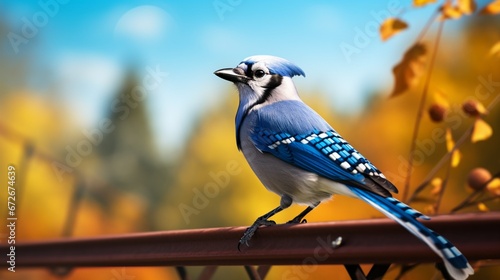 jay on a branch generated by AI photo