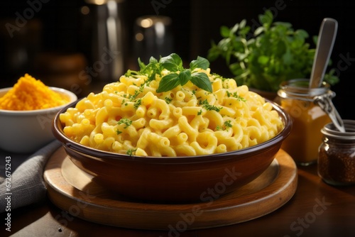 Wallpaper Mural american style macaroni with cheesy sauce on bowl. Torontodigital.ca