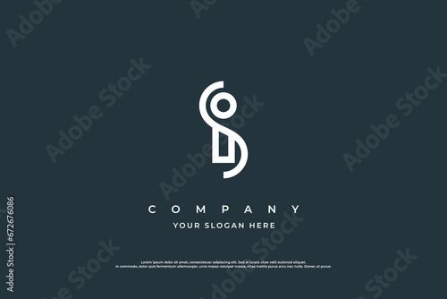 Initial Letter IS or SI Logo Design Vector 