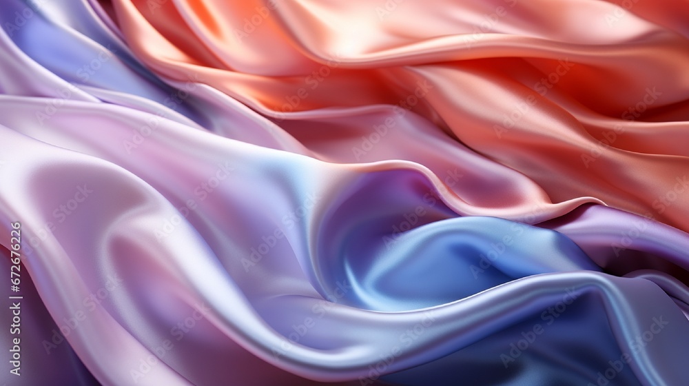 Obraz premium pink and light blue silk wavy background