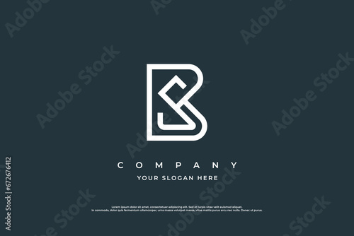 Initial Letter BS or SB Logo Design Vector photo