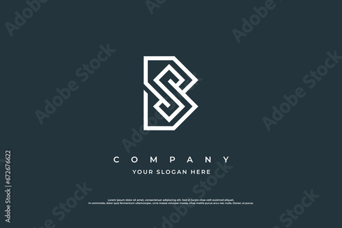 Initial Letter BS or SB Logo Design Vector photo