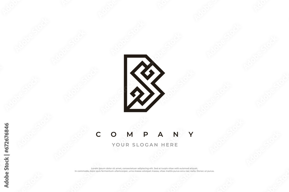 Initial Letter BS or SB Logo Design Vector Initial Letter BS or SB Logo Design Vector