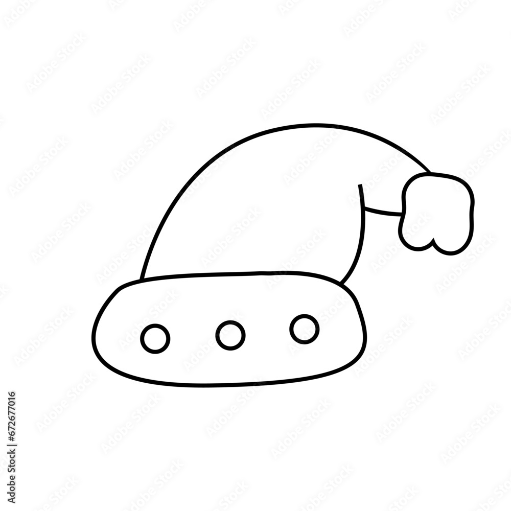 Santa hat. Vector illustration in doodle style. Santa hat. Vector illustration in doodle style.