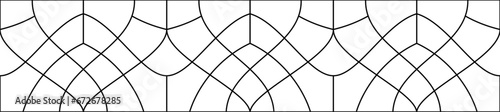 Vector sketch of a stained glass window. Seamless pattern. Abstract stained glass background. Decor for interior. Luxury modern interior. Template for design. Premium iron fence. Iron railing.