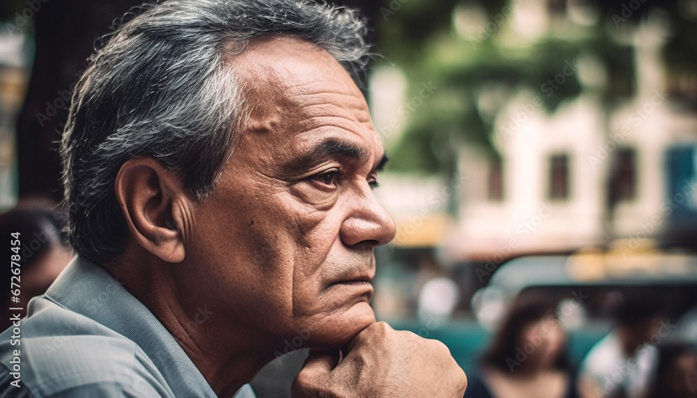 Lonely senior man contemplates aging process, looking at camera sadly generated by AI Lonely senior man contemplates aging process, looking at camera sadly generated by AI