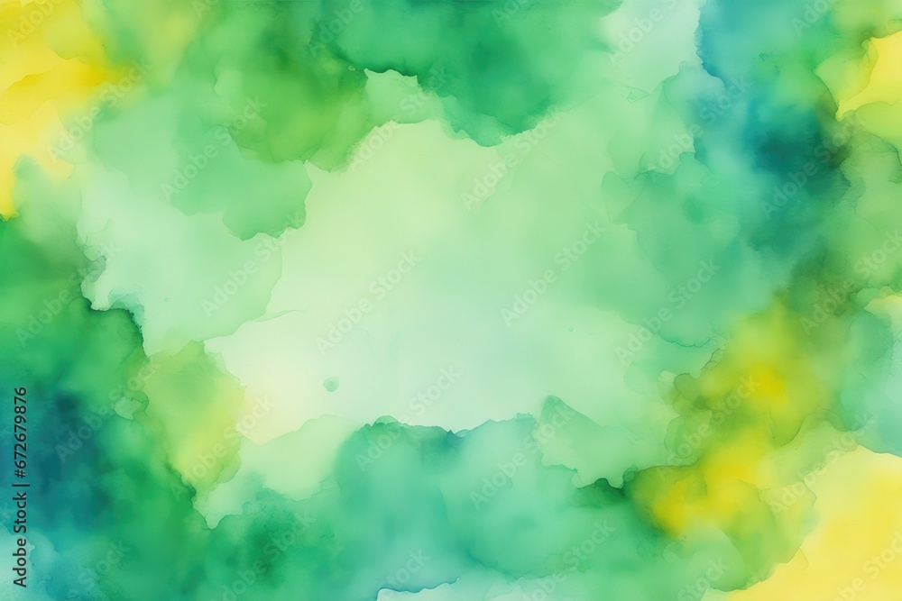 green blue yellow watercolor abstract colorful art background with copy space for design web banner texture